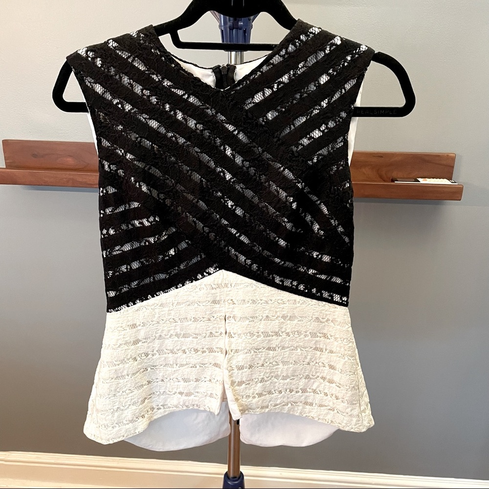 Bcbgmaxazria crossover peplum top